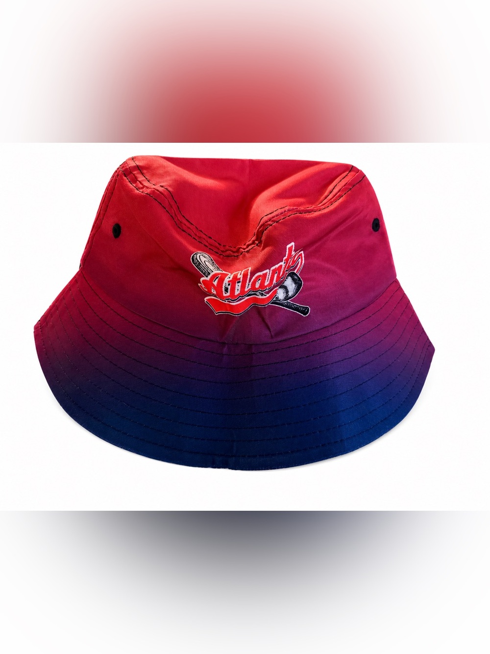 Atlanta Baseball Gradient Bucket Hat in Red and Blue